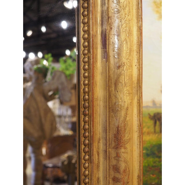 Gold Large 19th Century French Giltwood Louis Philippe Style Mirror, 70.4 X 48 Inches For Sale - Image 8 of 18