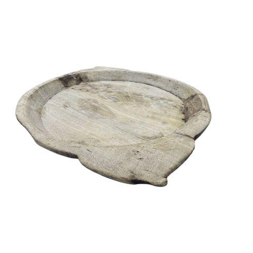 This vintage natural wood Parat bowl from India was once used to knead bread dough. It is a beautiful rustic piece and can...