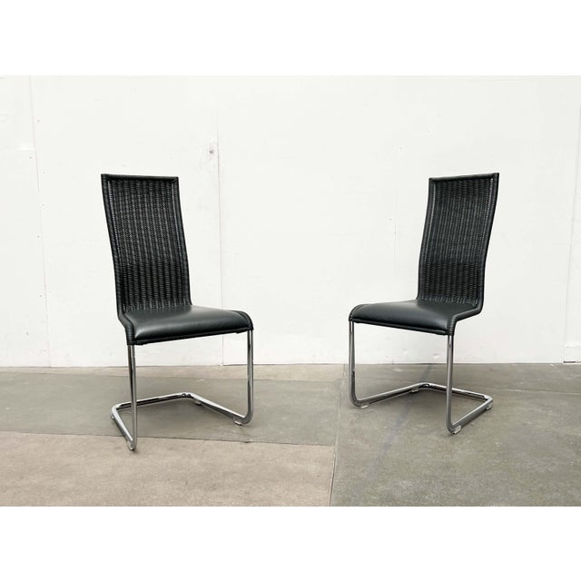 German B25 Gray Cantilever Chairs with Fixed Leather Cushions from Tecta by Tecta and Jean Prouve, Set of 2 For Sale - Image 10 of 18