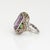 1930s Vintage Art Deco Amethyst Ring Enamel Cocktail 14k Gold Filigree Size 7 For Sale - Image 5 of 7