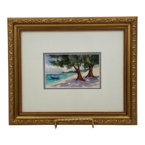 Original Watercolor Signed by Lorna Griggs, Cayman Islands Landscape