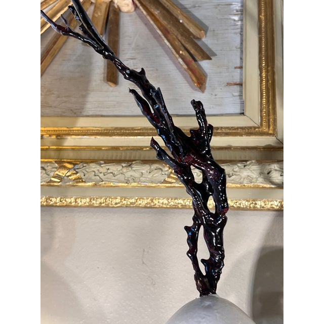 Wood Baroque Curiosity Cabinet "Natural Study" Model With Faux Ostrich Egg & Faux Black Coral For Sale - Image 7 of 12