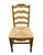 French Country High End Vintage Solid Rubberwood Country French Ladderback Dining Side Chair W. Rush Seat For Sale - Image 3 of 10