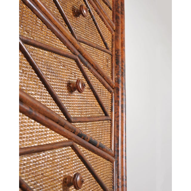 Carrie Bradshaw's English Aesthetic Bamboo Rattan Chest Dresser For Sale - Image 12 of 18