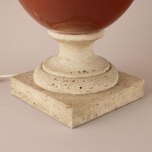 Vintage Table Lamp in Travertine with Marble, 1960s For Sale - Image 6 of 8