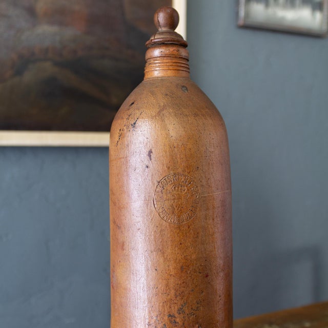 Burnt Orange 19th Century German Salt Glazed Water Jug From Roisdorf Mineral Spring For Sale - Image 8 of 14
