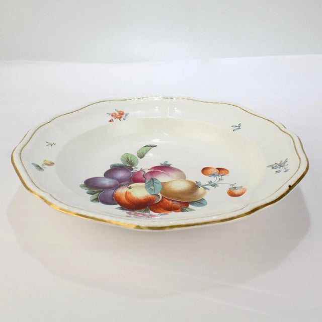 18th Century 18th Century Frankenthal Porcelain Hand Painted Fruit Decoration Bowl For Sale - Image 5 of 13