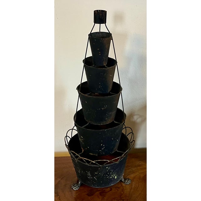 Antique 19th Century French Tole Graduated Six Tiered Tulipiere Flower Frog Centerpiece For Sale - Image 9 of 13