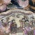 Vintage Andrea by Sadek Crackle Glaze Hand Painted Bowl - Ancient Chinese Girls in Center, Multicolor Fruit in Black, Gold Accent & Trim For Sale - Image 4 of 7