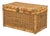 Chinese Brass Mounted Woven Wicker Chest For Sale