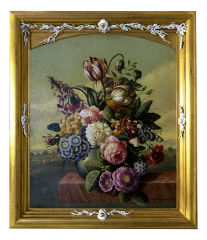Carlo De Tommasi, Floral Composition, Oil on Canvas, 2017, Framed