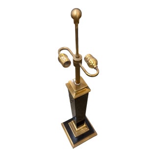 Vintage Neoclassical Black Marble and Brass Table Lamp For Sale