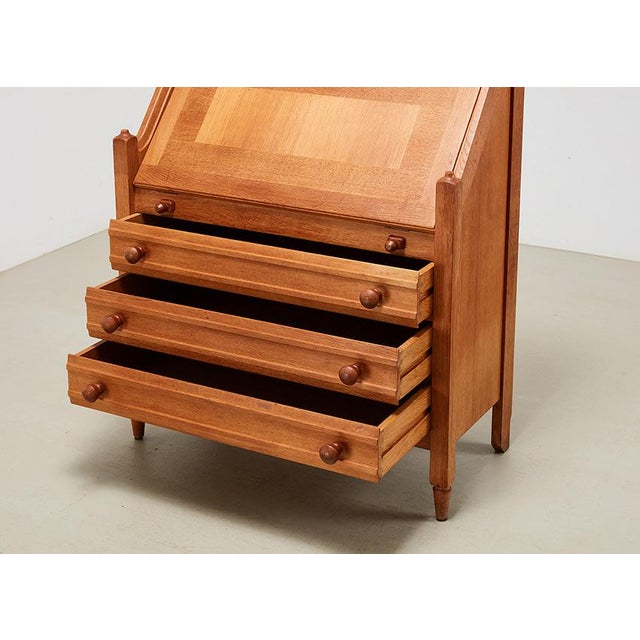 1960s Oak Secretaire by Guillerme & Chambron for Votre Maison, 1960 For Sale - Image 5 of 12