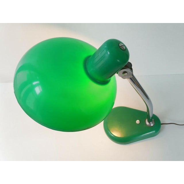 Green Vintage Plastic and Stee Table Lamp from Resistex, Nice, Francel, 1950s For Sale - Image 8 of 11