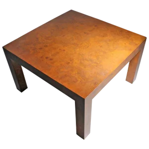 1970s Mid-Century Modern Milo Baughman Burl Olivewood Parsons Coffee Table