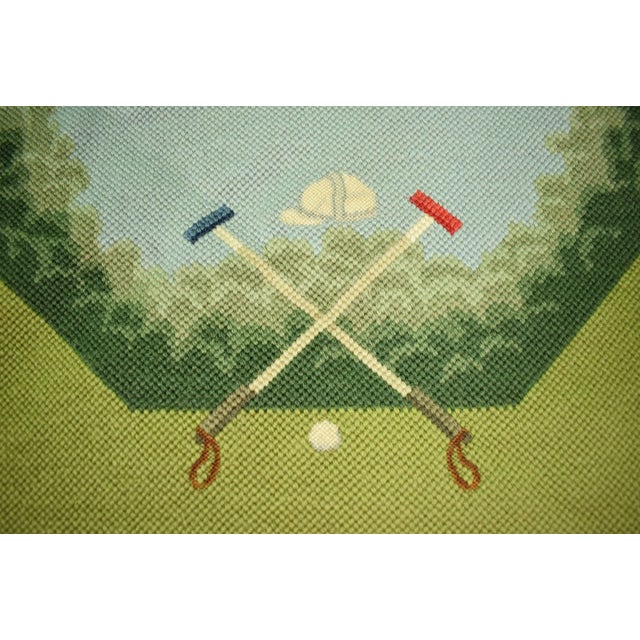 Polo Needlepoint Bridge Table Cover For Sale In New York - Image 6 of 8