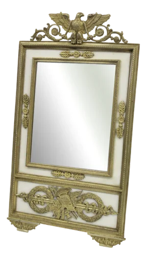 Empire Mirror in Bronze and Marble, Early 19th Century