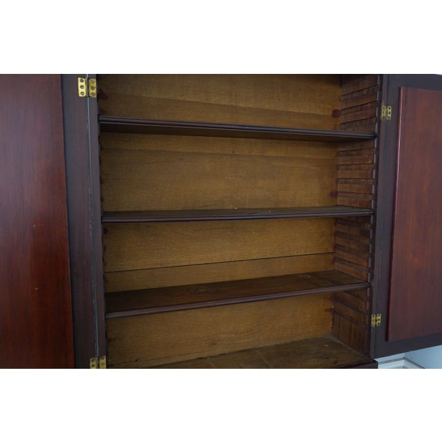 Wood Antique Georgian Style Mahogany Secretary Desk For Sale - Image 7 of 18