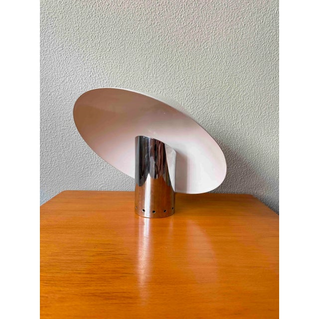 Mid-Century Modern Chioccio White Aluminum & Chrome Table Lamp by Sergio Mazza for Quattrifolio, Italy, 1970s For Sale - Image 3 of 18