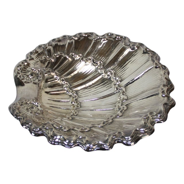 Silver Metal Shell Centerpiece, 1970s For Sale