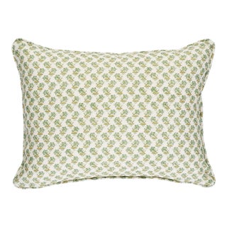 Schumacher x Mark D. Sikes Oleander Indoor/Outdoor Pillow 18" x 12" in Leaf Green For Sale