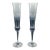 Rare pair of Bohemia cut crystal art glass champagne flutes. Beautiful hand crafted pair of unusually tall heavy champagne...