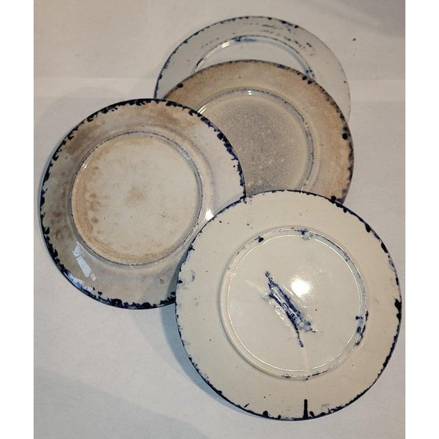 19th Century Set of 3 19Thc Sponge Ware Plates - 3 For Sale - Image 4 of 4