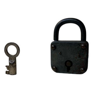 German Padlock in Brass & Iron, 1920s For Sale