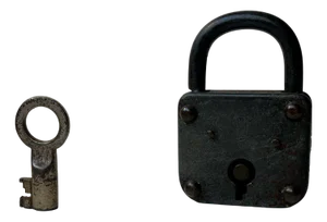German Padlock in Brass & Iron, 1920s