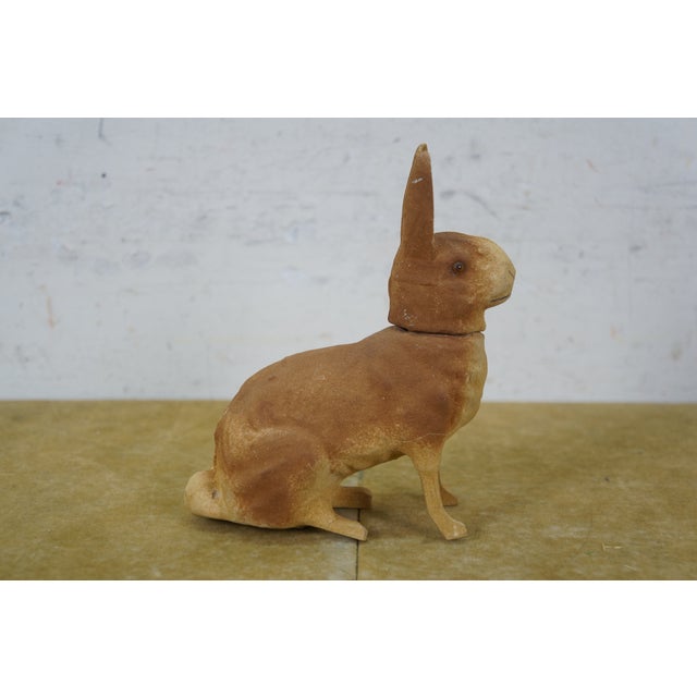 Antique German Paper Mache Easter Bunny Rabbit Candy Container 6" For Sale - Image 6 of 13