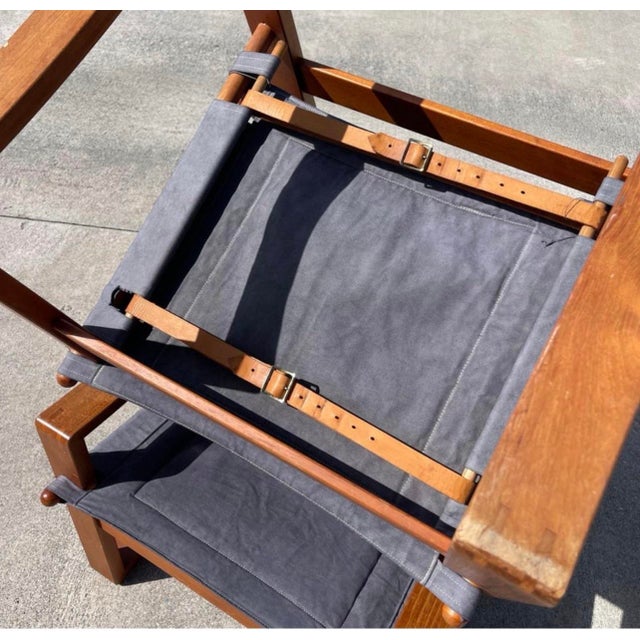 Bernstorffsminde Møbelfabrik Borge Jensen for Bernstorffsminde Møbelfabrik Teak Safari Chairs - A Pair For Sale - Image 4 of 11