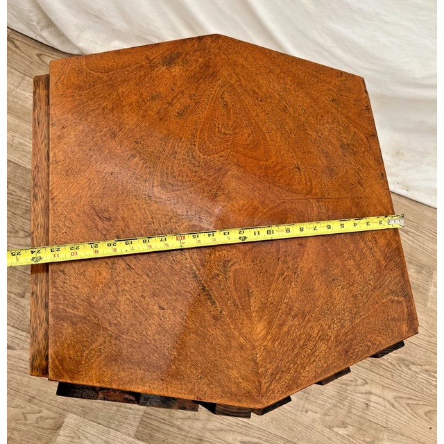 Vintage Lane Staccato Block Brutalist Nightstand Cabinet Side Table MCM Hexagon For Sale - Image 10 of 11