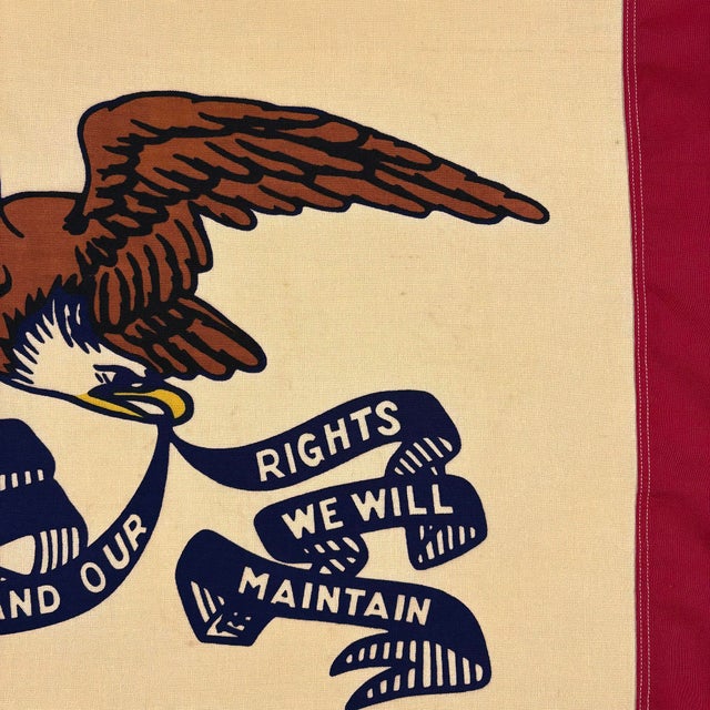 American Vintage Cotton State Flag of Iowa For Sale - Image 3 of 5