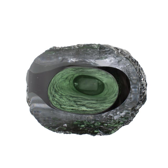 2020s Emerald Crystalized Glass Vase- Medium For Sale - Image 5 of 11