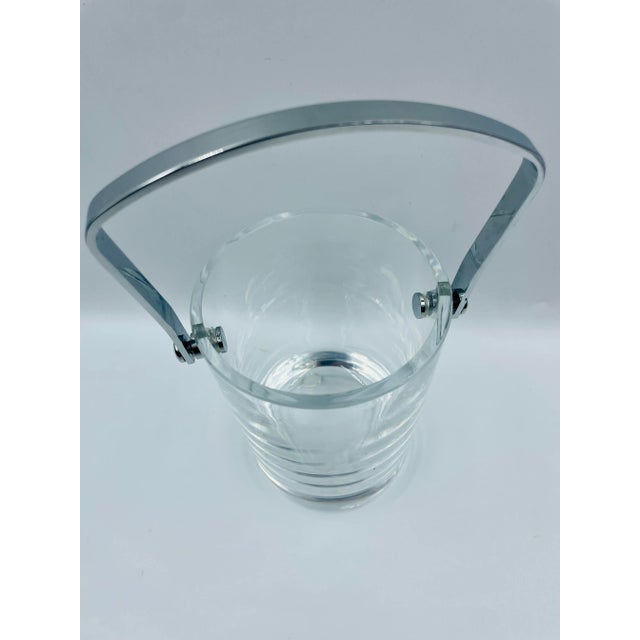 Sevres France Mid-Century Petite Round Ice Bucket With Chrome Handle For Sale - Image 9 of 13