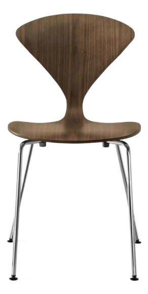 Mid-Century Modern Side Chair with Steel Legs attributed to Norman Cherner, 1950s