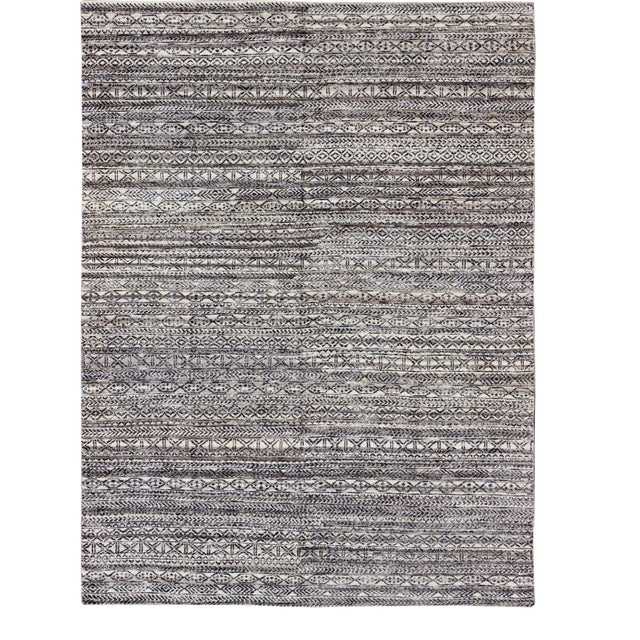 Modern Design Piled Rug in Blue by Keivan Woven Arts For Sale