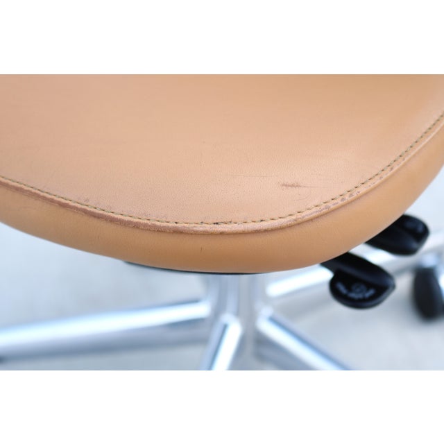 Steelcase Leap Coach Limited Edition Ergonomic Desk Chair in Camel Tan Leather For Sale - Image 16 of 18