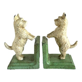 Westie Dog Cast Iron Bookends - a Pair For Sale