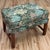Charming vintage carved wood bench newly upholstered with Bamburgh Forest Whimsical Woods woven tapestry Hamilton fabric....