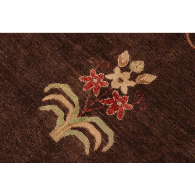 1990s Rustic Heriz Ziegler Brown Tan Hand-Knotted Rug - 9'10'' X 13'11'' For Sale - Image 5 of 8