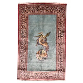 Mid-Century Kashan Dabir Rug from Bobyrugs, 1950s For Sale