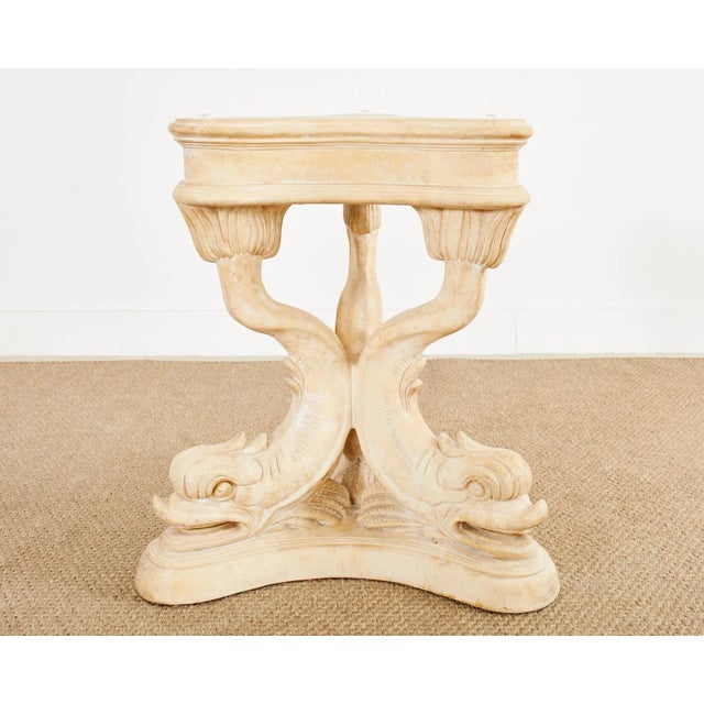 Neoclassical Venetian Grotto Style Dolphin Center Table For Sale - Image 12 of 13