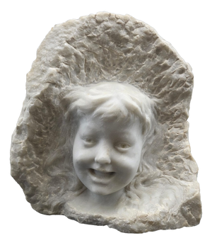 Sculpture of Child's Face, 1890s-1910s, Marble