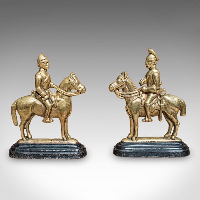 Victorian Pair of Antique Mounted Horse Rider Bookends, English, Book Rests, Victorian For Sale - Image 3 of 10