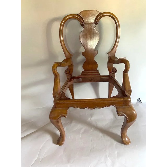 Red Early 20th C Queen Anne Mahogany Red Velvet Child Chair For Sale - Image 8 of 9