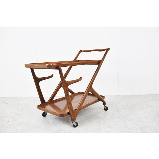 1950s Vintage Italian Serving Trolley attributed to Cesare Lacca, 1950s For Sale - Image 5 of 14