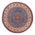 Boho Chic Kazak Light Blue/Beige Wool Round Rug- 8'0''x8'0'' For Sale