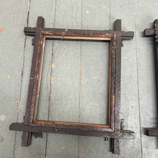 Two 19th Century Aesthetic Adirondack Style Wood Frames - Set of Two For Sale In Philadelphia - Image 6 of 7
