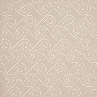 Schumacher Fortuna Wallcovering In Light Beige For Sale